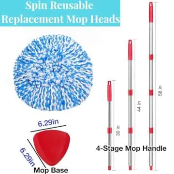 4 Pack Microfiber Mop Heads for O Ceda EasyWring System