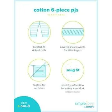 6-Piece Snug Fit Cotton Pajama Set for Girls