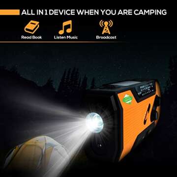 Service Survival Battery Powered Radio - 2000mAh Shortwave Radio - NOAA Weather Radio - Radios Portable AM FM - Wind Radio Emergency with USB Phone Charger - Camping Gear - Hand Crank Radio