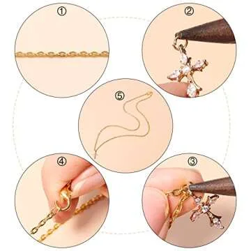 Forise 24 Pack Necklace Chains Bulk 2mm Gold and Silver Alloy Cable Links Chains for DIY Jewelry Making 18 Inches