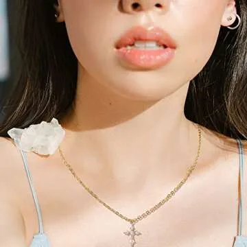 Forise 24 Pack Necklace Chains Bulk 2mm Gold and Silver Alloy Cable Links Chains for DIY Jewelry Making 18 Inches