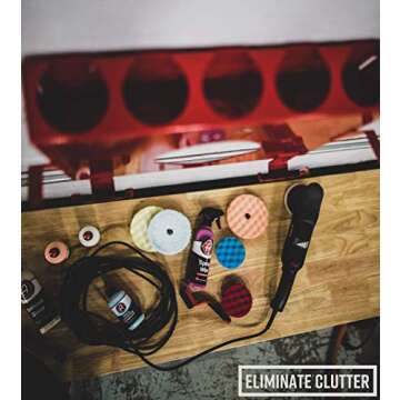 Adam's Polishes Polisher & Detailing Product Storage Station - Mounts On Any Wall for Easy, Efficient Storage - Stores Polishing Pads, Bottles of Car Polish and Compounds, Polisher, and More