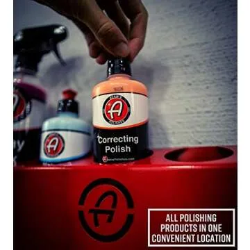 Adam's Polishes Polisher & Detailing Product Storage Station - Mounts On Any Wall for Easy, Efficient Storage - Stores Polishing Pads, Bottles of Car Polish and Compounds, Polisher, and More