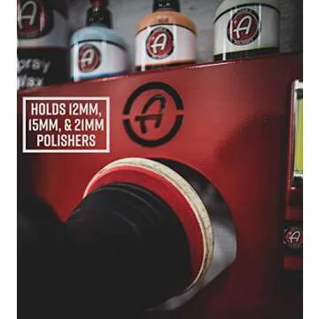 Adam's Polishes Polisher & Detailing Product Storage Station - Mounts On Any Wall for Easy, Efficient Storage - Stores Polishing Pads, Bottles of Car Polish and Compounds, Polisher, and More
