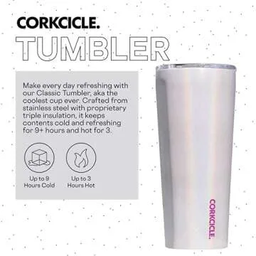 Corkcicle Classic Triple Insulated Coffee Mug, Sparkle Unicorn Magic 24 oz - Keep Your Beverages Col...