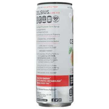 CELSIUS Sparkling Fuji Apple Pear, Functional Essential Energy Drink 12 Fl Oz (Pack of 24)