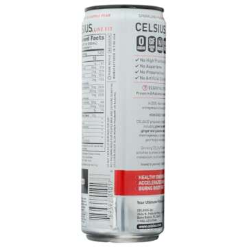 CELSIUS Sparkling Fuji Apple Pear, Functional Essential Energy Drink 12 Fl Oz (Pack of 24)