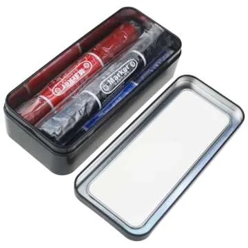 Goodma 7Pcs Rectangle Metal Tins Containers with Lids Mini Storage Canister Jars Set for Home Kitchen, Office and School Supplies, 5.9" x 2.75" x 1.57" (Black)