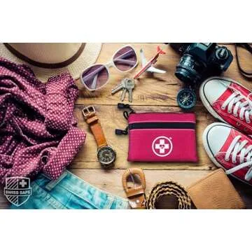 Swiss Safe 2-in-1 First Aid Kit for Car, Travel & Home, Businesses - Bonus Mini Kit for Medical Emergency Aid, Survival, Camping - FSA & HSA Eligible - 64 Piece, Travel FAK