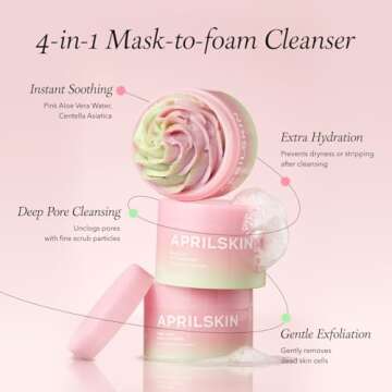 APRILSKIN Double Cleanse Duo – Carrotene IPMP™ Hydromelt Cleansing Balm & Pink Aloe Facial Polish Cleanser, Hydrating and Gentle Care for Fresh, Radiant Skin