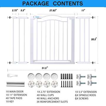 Flalivi 51.6" Baby Gate for Stairs and Doorways