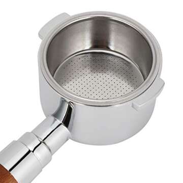 Ladieshow 51mm Coffee Bottomless Portafilter Filter Handle Replacement Accessories Fit for Delonghi Coffee Machine(51mm acerbity twig two ears)