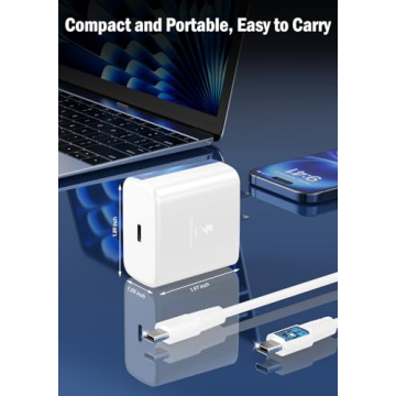 45W Fast USB-C Charger for Samsung and iPhone - 6.5FT Cable