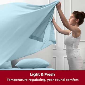 Mellanni Queen Sheets Set - Soft Cooling Bed Sheets