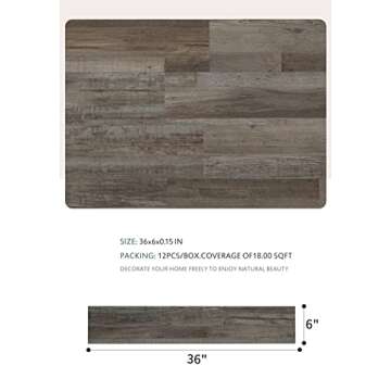 SINGULARWOOD Vinyl Wall Planks,Self-Adhesive Vinyl Panels for Walls,Peel and Stick Easy Installation (12 pcs/18 Sq Ft/Box),Driftwood-Light Grey