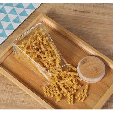 SayasNoy Glass Jars with Airtight Bamboo Lids - Versatile Storage Solutions for Kitchen