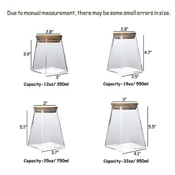 SayasNoy Airtight Glass Jars with Bamboo Lids