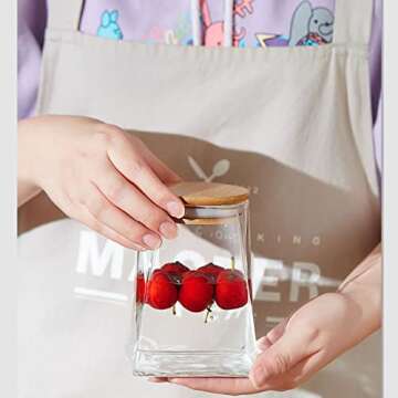 SayasNoy Airtight Glass Jars with Bamboo Lids