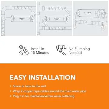 YARNA Capacitive Electronic Water Descaler Whole House Solution - Alternative No Salt Water Softener System, Reduces The Effects of Limescale and Hard Water [CWD30, Max 2" Pipe]