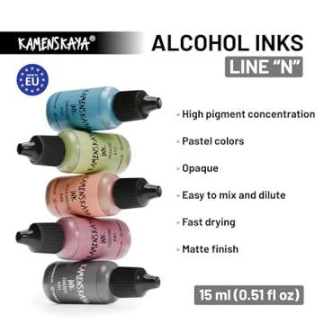 KAMENSKAYA Alcohol Ink Set - Vibrant Pastel Shades