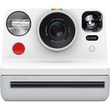 Polaroid Now i-Type Instant Film Camera (White) + Polaroid Color Film Bundle
