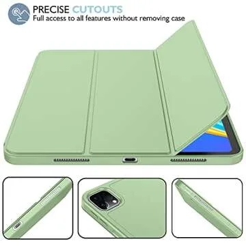 iMieet iPad Pro 12.9 Inch Case 2022/2021/2020/2018 (6th/5th/4th/3rd Gen) with Pencil Holder [Support iPad 2nd Pencil Charging],Trifold Stand Smart Case with Soft TPU Back,Auto Wake/Sleep(Matcha Green)