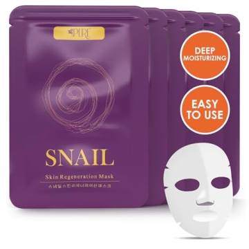 LA PURE Korean Face Mask - 10ct Snail Mucin Hydrating Face Masks Anti Wrinkle Anti Aging Deep Moistu...