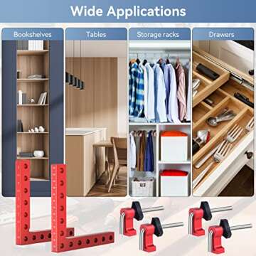 Mikego 90 Degree Corner Clamp Set for Woodworking Projects