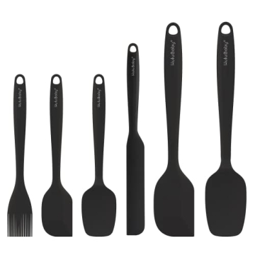Permanent Warranty Silicone Spatula Set of 6 Seamless One-Piece Non Stick Heat Resistant up 600°F K...