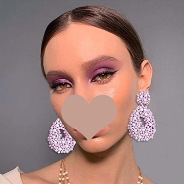 Statement Drop Earrings - Bohemian Beaded Teardrop Dangle Earrings Gift for Women