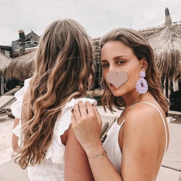 Statement Drop Earrings - Bohemian Beaded Teardrop Dangle Earrings Gift for Women