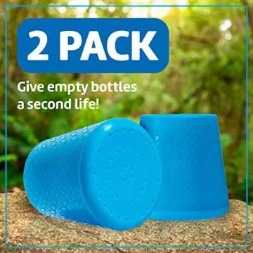 IMPRESA 2 Pack Water Sprinkler Caps for Dogs, Hiking, Beach, and Camping, Water Bottle Shower Attachment for Sand, Dirt & Mud Removal, Fits 16oz to 2L Plastic or Soda Bottles