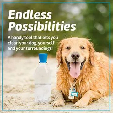 IMPRESA 2 Pack Water Sprinkler Caps for Dogs, Hiking, Beach, and Camping, Water Bottle Shower Attachment for Sand, Dirt & Mud Removal, Fits 16oz to 2L Plastic or Soda Bottles