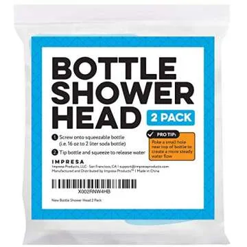 IMPRESA 2 Pack Water Sprinkler Caps for Dogs, Hiking, Beach, and Camping, Water Bottle Shower Attachment for Sand, Dirt & Mud Removal, Fits 16oz to 2L Plastic or Soda Bottles