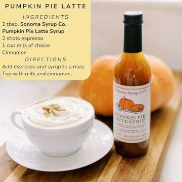Sonoma Syrup Co Pumpkin Pie Latte Syrup 12.7 ounces - for Coffee and Cooking