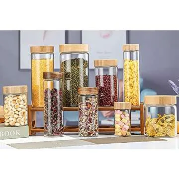 Lawei 10-Piece Glass Food Jars with Airtight Lids