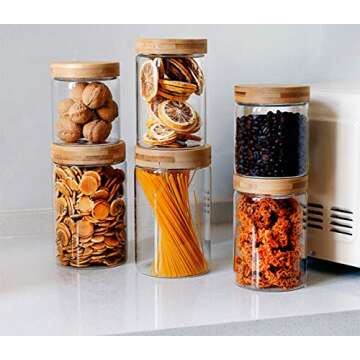 Lawei 10-Piece Glass Food Jars with Airtight Lids