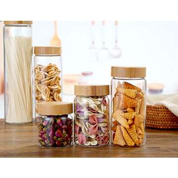 Lawei 10-Piece Glass Food Jars with Airtight Lids