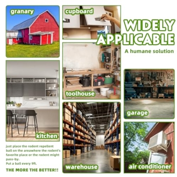 Mice Repellent Ball 10 Pack,Peppermint Oil Mouse and Squirrel Deterrent for Indoor Attic Garage, Safe for Pets & Family, Natural Repellent to Keep Rodents Away from Garden and Home.