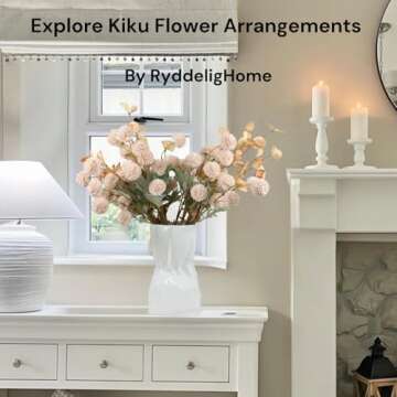 RyddeligHome Paper Bag Vase Ceramic Crinkle, Cool Vase for Lego Flower Bouquet, Jarrones para Flores, Wide Big Flower Pot Living Room Entryway Table Decor