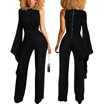 HannahZone Women's Elegant Sequin Jumpsuit Clubwear