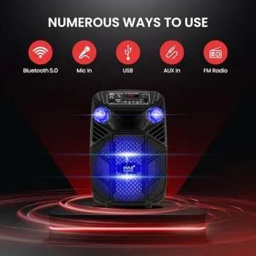 Pyle Bluetooth Karaoke Speaker - 300W with LED Lights