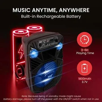Pyle Bluetooth Karaoke Speaker - 300W with LED Lights
