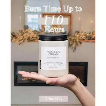 M&SENSE Vanilla Soy Candles, Large 2 Wick Jar Candle 19.4oz, 110 Hours Burning Time, 100% Natural Organic Soy Wax, Relaxing Aromatherapy Scented Candle, Housewarming Gift for Women and Men