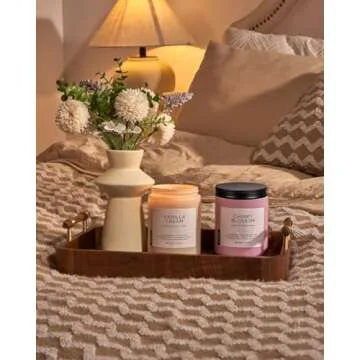 M&SENSE Vanilla Soy Candles, Large 2 Wick Jar Candle 19.4oz, 110 Hours Burning Time, 100% Natural Organic Soy Wax, Relaxing Aromatherapy Scented Candle, Housewarming Gift for Women and Men