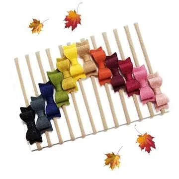 Fall Baby Girl Mini Bows - Soft, Handmade Baby Headbands