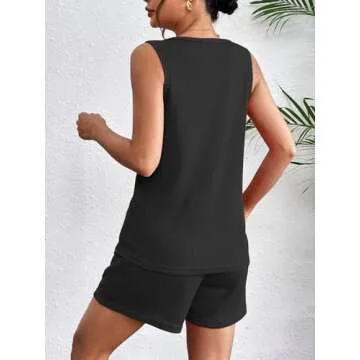 Ekouaer Pajamas Tank Top and Shorts Lounge Set