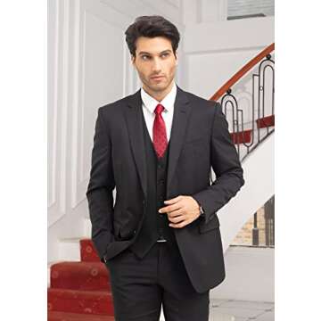 Enlision Men's Suit Vest Business Formal Dress Waistcoat Solid Color Vest for Suit or Tuxedo