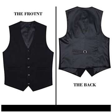 Enlision Men's Suit Vest Business Formal Dress Waistcoat Solid Color Vest for Suit or Tuxedo