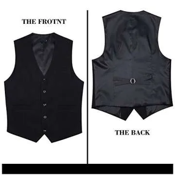 Enlision Men's Suit Vest Business Formal Dress Waistcoat Solid Color Vest for Suit or Tuxedo